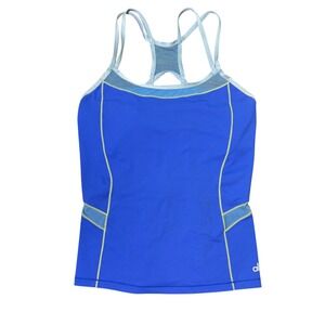 Alo Yoga Mesh Detailed Tank Top Women's Size Medium Blue Activewear Retro